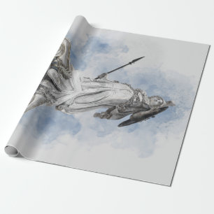 Klassiek griekstandbeeld Athena Cadeaupapier