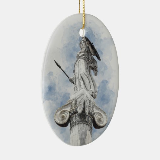 Klassiek griekstandbeeld Athena Keramisch Ornament (Rechts)