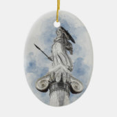 Klassiek griekstandbeeld Athena Keramisch Ornament (Voorkant)