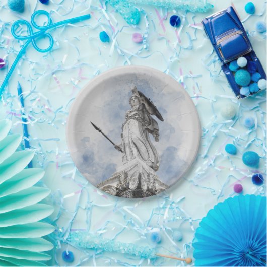 Klassiek griekstandbeeld Athena Papieren Bordje (Feest)