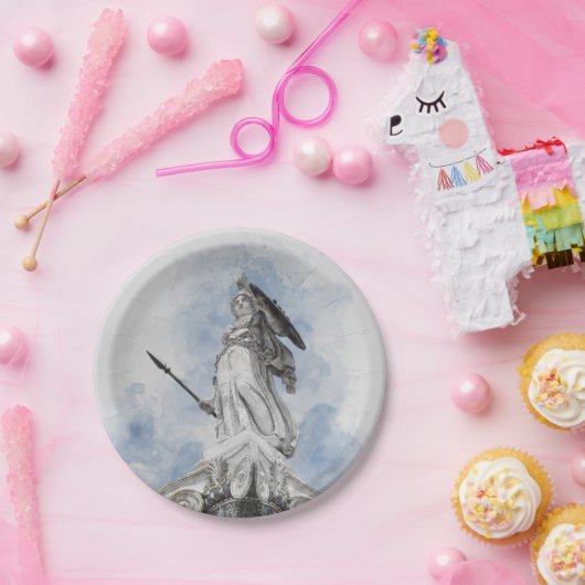 Klassiek griekstandbeeld Athena Papieren Bordje (Feest)