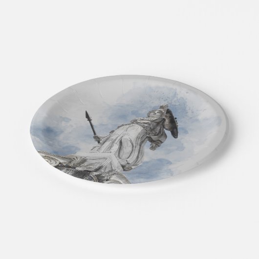 Klassiek griekstandbeeld Athena Papieren Bordje (Gekanteld)