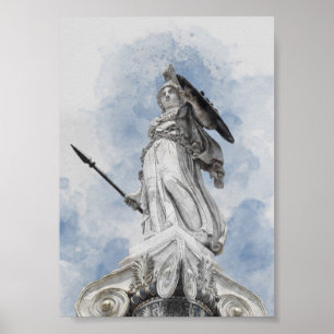 Klassiek griekstandbeeld Athena Poster