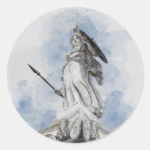 Klassiek griekstandbeeld Athena Ronde Sticker (Voorkant)