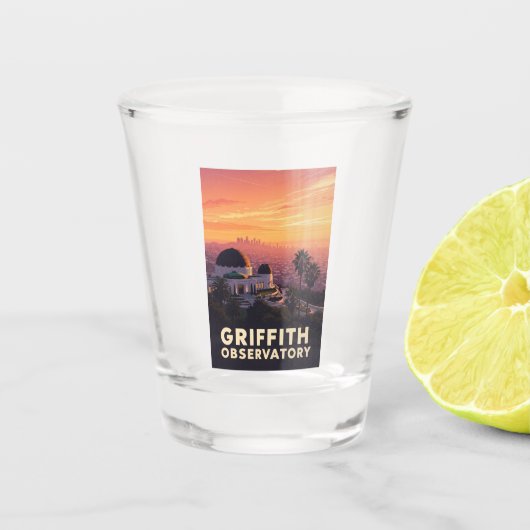 Klassiek Griffith-observatorium Los Angeles Zonson Shot Glas (Voorkant)
