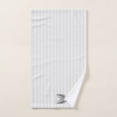 Klassiek Grijs Acanthus Blad Monogram Elegante Str Bad Handdoek (Handdoek)