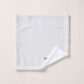 Klassiek Grijs Acanthus Blad Monogram Elegante Str Bad Handdoek (Wasdoekje)