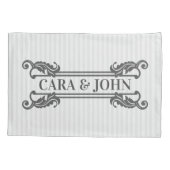 Klassiek Grijs Acanthus Blad Monogram Elegante Str Kussensloop (Achterkant)