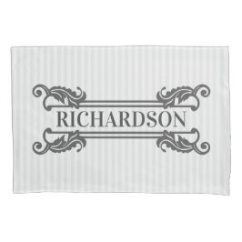Klassiek Grijs Acanthus Blad Monogram Elegante Str Kussensloop
