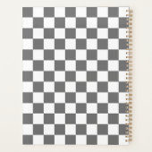 Klassiek grijs dambord planner (Achterkant)
