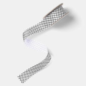 Klassiek grijs dambordpatroon  satijnen lint (Achterkant)