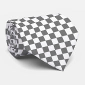 Klassiek grijs dambordpatroon stropdas (Opgerold)