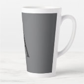 Klassiek grijs eenvoudig monogram naam initiaal latte mok (Rechts)