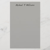Klassiek grijs elegant minimalistisch handschrift briefpapier (Voorkant)