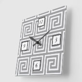 Klassiek grijs en wit Grieks Zeer belangrijk Patro Vierkante Klok (Hoek)