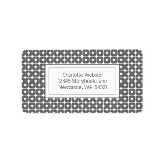 Klassiek grijs en wit zeshoek quilt patroon etiket