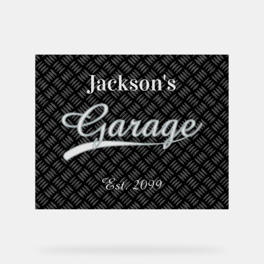 Klassiek Grijs Garage Acryl teken Bord (Voorkant)