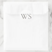 Klassiek grijs houtskool Monogram sluitzegel voor Ronde Sticker (Tas)