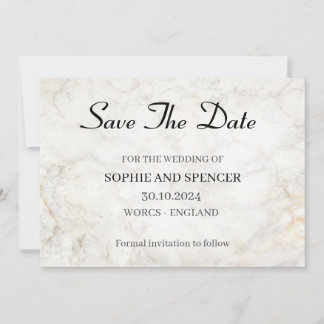 Klassiek grijs marmer Bewaar de datum Save The Date