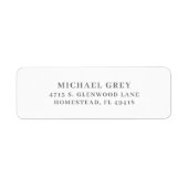 Klassiek grijs modern retouradres etiket (Voorkant)