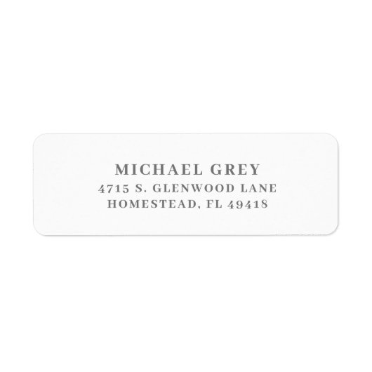 Klassiek grijs modern retouradres etiket (Voorkant)