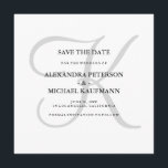 Klassiek Grijs Monogram Sla de datum op Save The Date<br><div class="desc">Deze elegante bruiloft bespaart het date invitaties show van uw monogram in grote,  stijlvolle tekst in zacht grijs op een witte achtergrond. Een eenvoudige,  stijlvolle look voor uw moderne bruiloft.</div>
