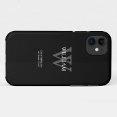 Klassiek Grijs Monogram Wit Naam Zwart Groomsman Case-Mate iPhone Case (Achterkant (horizontaal))