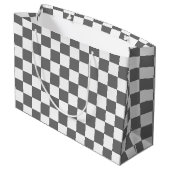 Klassiek grijs schaakbord groot cadeauzakje (Achterkant Gekanteld)