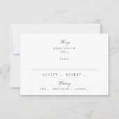 Klassiek grijs witte formele bruiloft RSVP kaartje (Voorkant)