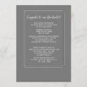 Klassiek grijs witte minimalistische afstuderen aankondiging (Achterkant)