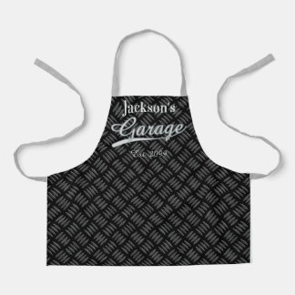 Klassiek grijze garage aprons voor kinderen en vol schort