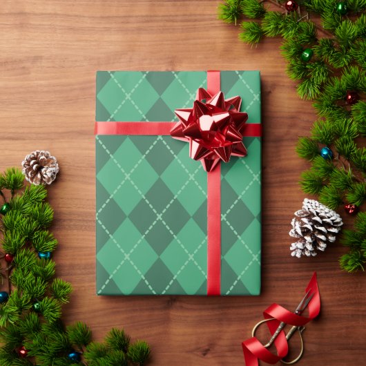 Klassiek groen argyle kerstcadeau inpakpapier (Feestdagen Geschenken)