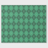 Klassiek groen argyle kerstcadeau inpakpapier (Vlak)