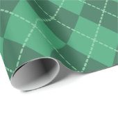 Klassiek groen argyle kerstcadeau inpakpapier (Rol Hoek)