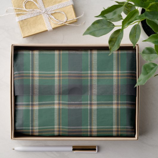 Klassiek groen blauw geel geruit tissuepapier (Geschenk)