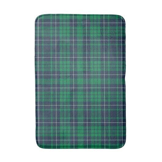 Klassiek Groen Blauw Plaid Badmat (Voorkant Verticaal)