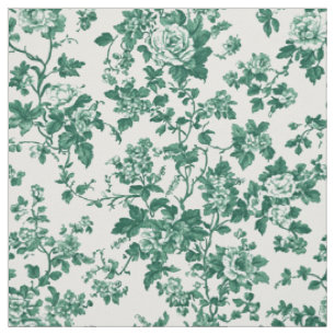 Klassiek groen bloemmotief Toile Stof