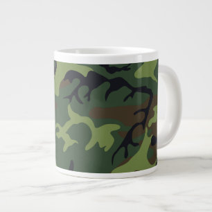 Klassiek groen camouflagepatroon grote koffiekop
