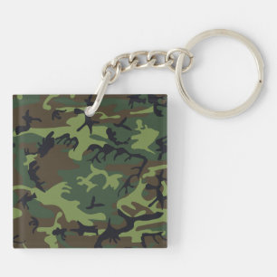 Klassiek groen camouflagepatroon sleutelhanger