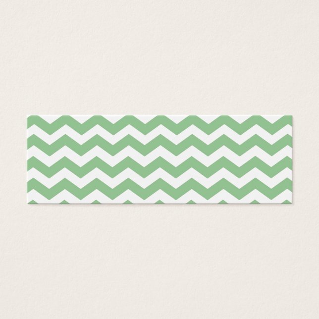 Klassiek groen chevron zigzag-patroon met zwarte k mini visitekaartjes (Voorkant)