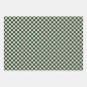 Klassiek groen, donkerbruin geruit inpakpapier vel (Voorkant 2)