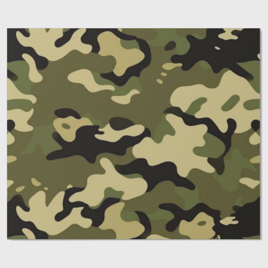 Klassiek groen en bruin camouflage inpakpapier (Vlak)