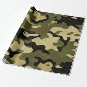 Klassiek groen en bruin camouflage inpakpapier (Uitgerold)