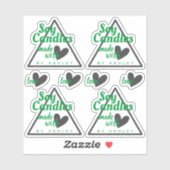 Klassiek groen en grijs hart op witte zeenkaarsen sticker (Vel)