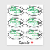 Klassiek groen en grijs hart op witte zeenkaarsen sticker (Vel)