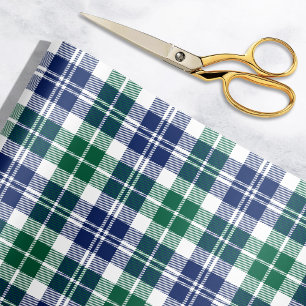Klassiek groen en marineblauw tartan geruit vakant cadeaupapier
