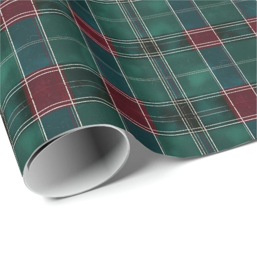 Klassiek groen en rood plaid – Feestelijke Kerst Cadeaupapier (Rol Hoek)