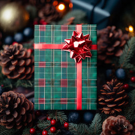 Klassiek groen en rood plaid – Feestelijke Kerst Cadeaupapier