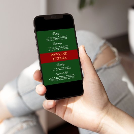 Klassiek groen en rood vrijgezellenweekend met coc kaart