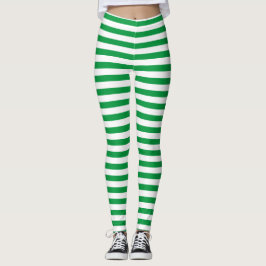 Klassiek groen en wit gestreept leggings